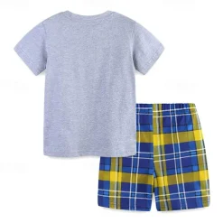 2 Pieces Toddler Boys T-shirt & Shorts Outfit Graphic Short Sleeve Set School Fashion Daily Summer Spring 3-7 Years