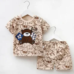 2 Pieces Toddler Boys' T-shirt & Shorts Outfit Cartoon Short Sleeve Cotton Set School Adorable Daily Summer Spring 3-7 Years B60 B73 B52