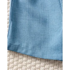 2 Pieces Toddler Boys T-shirt & Shorts Outfit Letter Short Sleeve Patchwork Set School Fashion Daily Summer 3-7 Years Blue