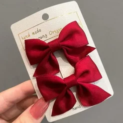 2 Pieces Toddler Girls' Hair Accessories Active Sweet Solid Colored Bow Black Yellow