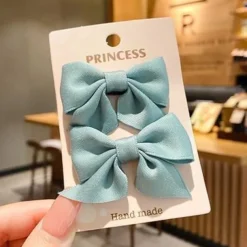 2 Pieces Toddler Girls' Hair Accessories Active Sweet Solid Colored Bow Black Yellow