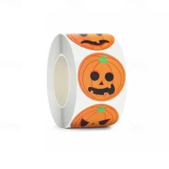 500 pieces/roll Halloween Pumpkin Round Sticker Envelope Sealing Labels Sticker Halloween Party Favors Supplies