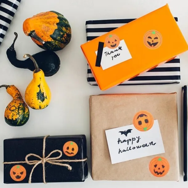 500 pieces/roll Halloween Pumpkin Round Sticker Envelope Sealing Labels Sticker Halloween Party Favors Supplies