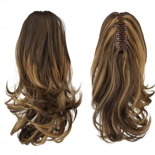 13" Ponytail Extension Long Curly Ponytail Clip in Claw Hair Extension Natural Looking Synthetic Hairpiece for Women
