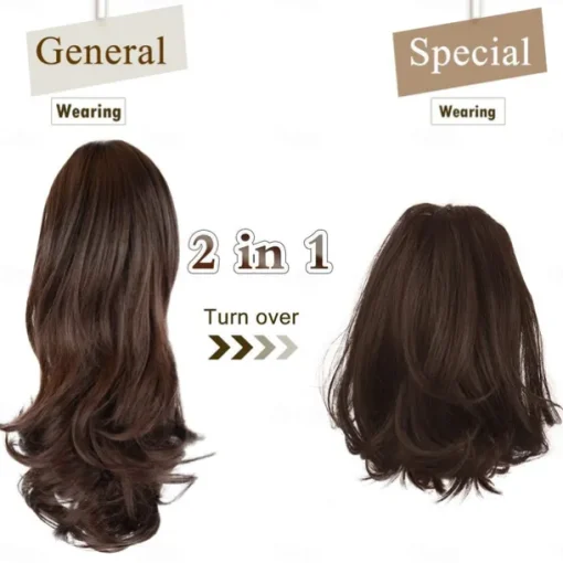 13" Ponytail Extension Long Curly Ponytail Clip in Claw Hair Extension Natural Looking Synthetic Hairpiece for Women