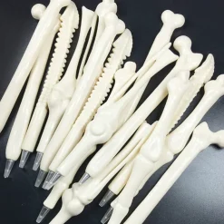 6 Random Creative Novel Stationery Supplies Realistic Bone Shaped Ballpoint Pens Halloween Party Supplies