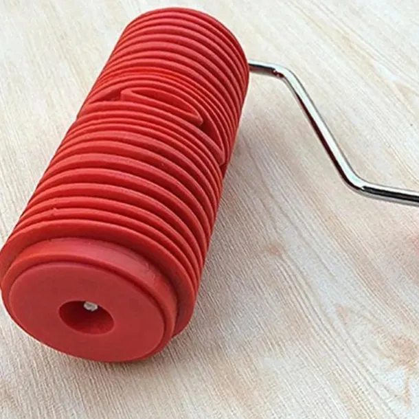 1 Roll Rubber Imitation Wood Grain Pattern Paint Roller, DIY Paint Texture Pigment Printing Wall Painting Roller With Handle, Home Tool
