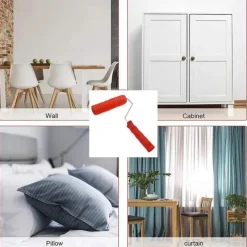 1 Roll Rubber Imitation Wood Grain Pattern Paint Roller, DIY Paint Texture Pigment Printing Wall Painting Roller With Handle, Home Tool