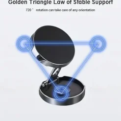 720° Rotating Magnetic Car Phone Holder Foldable Universal Stand For IPhone GPS