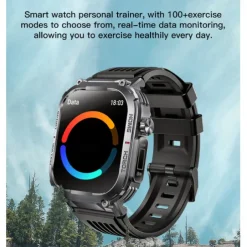 696 S320B Smart Watch 2.02 inch Smart Band Fitness Bracelet Bluetooth Pedometer Call Reminder Sleep Tracker Compatible with Android iOS Men Hands-Free Calls Message Reminder Step Tracker IP 67 44mm