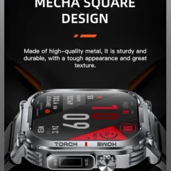 696 S320B Smart Watch 2.02 inch Smart Band Fitness Bracelet Bluetooth Pedometer Call Reminder Sleep Tracker Compatible with Android iOS Men Hands-Free Calls Message Reminder Step Tracker IP 67 44mm