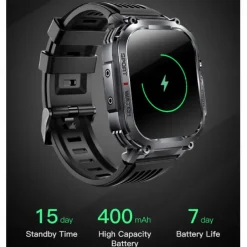 696 S320B Smart Watch 2.02 inch Smart Band Fitness Bracelet Bluetooth Pedometer Call Reminder Sleep Tracker Compatible with Android iOS Men Hands-Free Calls Message Reminder Step Tracker IP 67 44mm