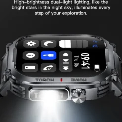 696 S320B Smart Watch 2.02 inch Smart Band Fitness Bracelet Bluetooth Pedometer Call Reminder Sleep Tracker Compatible with Android iOS Men Hands-Free Calls Message Reminder Step Tracker IP 67 44mm