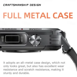 696 S320B Smart Watch 2.02 inch Smart Band Fitness Bracelet Bluetooth Pedometer Call Reminder Sleep Tracker Compatible with Android iOS Men Hands-Free Calls Message Reminder Step Tracker IP 67 44mm