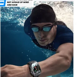 696 S320B Smart Watch 2.02 inch Smart Band Fitness Bracelet Bluetooth Pedometer Call Reminder Sleep Tracker Compatible with Android iOS Men Hands-Free Calls Message Reminder Step Tracker IP 67 44mm