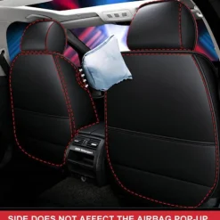 5 Seat Full Set Luxury Universal 5D PU Leather Front Car Seat Cover, Waterproof, Breathable Seat Protector Mat