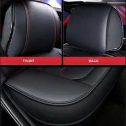 5 Seat Full Set Luxury Universal 5D PU Leather Front Car Seat Cover, Waterproof, Breathable Seat Protector Mat