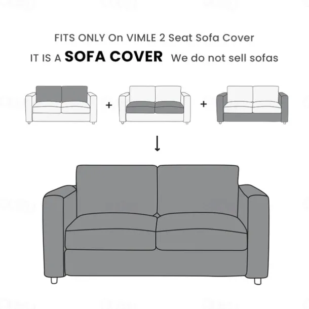 2 Seat Sofa Cover Solid Color Slipcovers VIMcover LITB PRIME cover