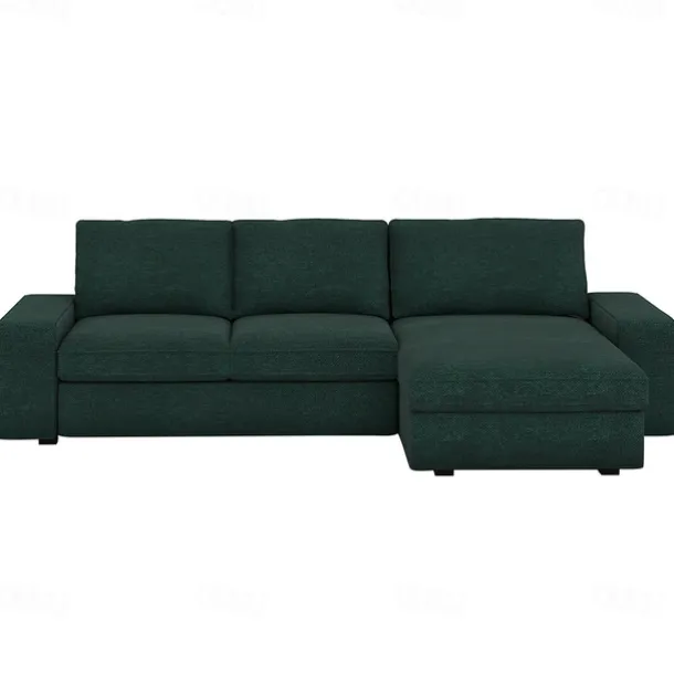 3 Seater 4 Seater Sofa Cover L Shaped with Armrests Solid Color Quilted Polyester Slipcovers KIVcover LITB PRIME cover