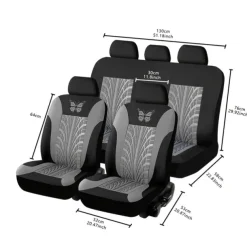 5 Seats Car Seat Cover Full Set Fully Surrounded Car Seat Cover Car Interior Washable Breathable Comfortable Butterfly Pattern Embroidery Car Seat Cover