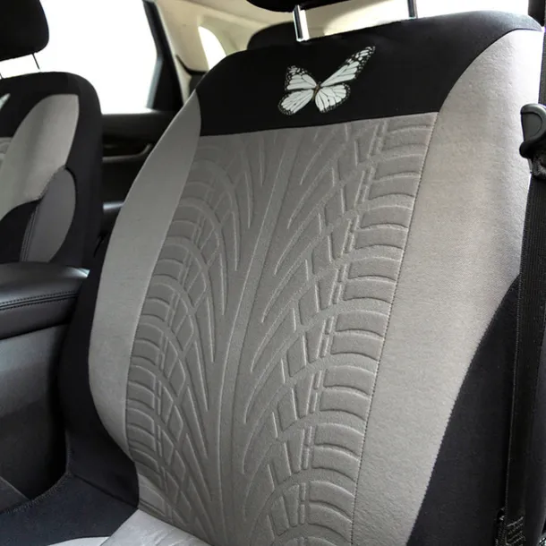 5 Seats Car Seat Cover Full Set Fully Surrounded Car Seat Cover Car Interior Washable Breathable Comfortable Butterfly Pattern Embroidery Car Seat Cover