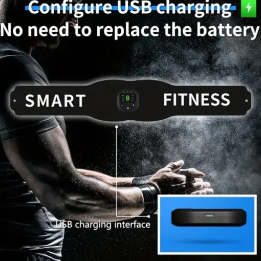 1 Set Abdominal Muscle Stimulator Muscle Toner Portable Electric EMS Muscle Trainer Intelligent Wireless Fitness Device For Men And Women Abdominal Home Office Exercise Abdominal Muscle Exerciser