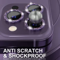 1 Set Camera Lens Protector For Apple iPhone 16 iPhone 15 Pro Max Plus iPhone 14 13 12 11 Pro Max Plus Mini SE Aluminum alloy 9H Hardness Anti-Fingerprint Diamond Scratch Proof