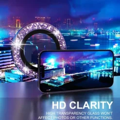 1 Set Camera Lens Protector For Apple iPhone 16 iPhone 15 Pro Max Plus iPhone 14 13 12 11 Pro Max Plus Mini SE Aluminum alloy 9H Hardness Anti-Fingerprint Diamond Scratch Proof