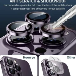 1 Set Camera Lens Protector For Apple iPhone 16 15 14 Pro Max Plus iPhone 16 iPhone 15 Pro Max Plus Tempered Glass 9H Hardness Anti Bubbles Anti-Fingerprint High Definition Explosion Proof