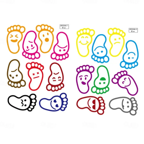 1 Set Footprint Pattern Glow In The Dark Floor Sticker