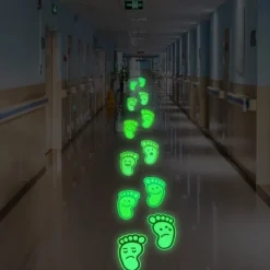 1 Set Footprint Pattern Glow In The Dark Floor Sticker