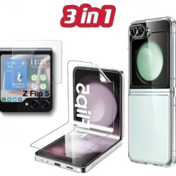 1 Set Screen Protector Back Screen Protector For Samsung Galaxy Z Flip 7 Z Flip 6 Z Flip 5 Tempered Glass TPU Hydrogel TPU 9H Hardness Anti Bubbles Anti-Fingerprint High Definition Ultra Thin