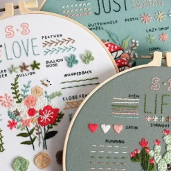 3 Sets Embroidery kit for Beginners AdultsLearn 33 Different Stitches DIY Kits Includes Stamped Flower Pattern Hoop Color ThreadsToolsEasy to Follow