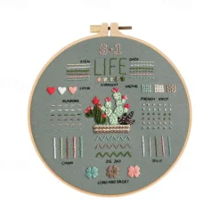 3 Sets Embroidery kit for Beginners AdultsLearn 33 Different Stitches DIY Kits Includes Stamped Flower Pattern Hoop Color ThreadsToolsEasy to Follow