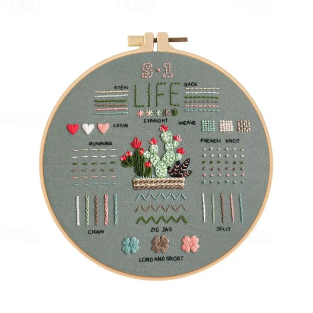 3 Sets Embroidery kit for Beginners AdultsLearn 33 Different Stitches DIY Kits Includes Stamped Flower Pattern Hoop Color ThreadsToolsEasy to Follow