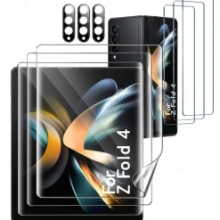3 Sets Screen Protector + Camera Lens Protector For Samsung Galaxy Z Fold 7 Z Fold 6 Z Fold 5 Z Fold 4 Z Fold 3 TPU Hydrogel 9H Hardness Self-healing Anti-Fingerprint High Definition 3D Touch