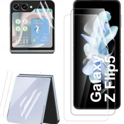2 Sets Screen Protector + Camera Lens Protector Back Screen Protector For Samsung Galaxy Z Flip 7 Z Flip 6 Z Flip 5 TPU Hydrogel Anti Bubbles Anti-Fingerprint High Definition Ultra Thin Scratch Proof