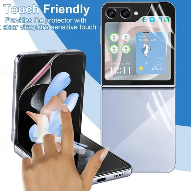 2 Sets Screen Protector + Camera Lens Protector Back Screen Protector For Samsung Galaxy Z Flip 7 Z Flip 6 Z Flip 5 TPU Hydrogel Anti Bubbles Anti-Fingerprint High Definition Ultra Thin Scratch Proof