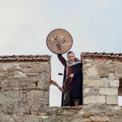 8'' Shaman Viking Drum Huginn&Muninn Deep Bass Sound Water Resistant Plastic Membrane Huge Vegan Frame Drum LARP Party