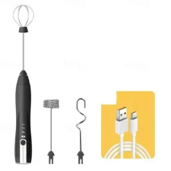 3 Speed Adujustable Mini Electric Milk Foamer Blender Rechargeable Coffee Whisk Mixer Handheld Egg Beater Kitchen Whisk Tool