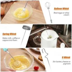 3 Speed Adujustable Mini Electric Milk Foamer Blender Rechargeable Coffee Whisk Mixer Handheld Egg Beater Kitchen Whisk Tool