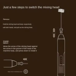 3 Speed Adujustable Mini Electric Milk Foamer Blender Rechargeable Coffee Whisk Mixer Handheld Egg Beater Kitchen Whisk Tool