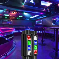 7 Stars Moving Head DJ Light –Party Lights Indoor 8 Beams Spider LED RGBW 4-in-1 Spotlight DMX/Sound/Auto Modes, Perfect for Weddings, Karaoke, & Disco Light Shows
