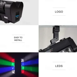 7 Stars Moving Head DJ Light –Party Lights Indoor 8 Beams Spider LED RGBW 4-in-1 Spotlight DMX/Sound/Auto Modes, Perfect for Weddings, Karaoke, & Disco Light Shows