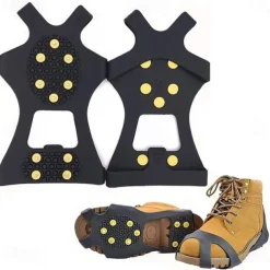 10 Studs Anti-Skid Shoe Cover Snow Road Wear-resistant Snow Claw Shoes Ice Climbing Shoe Spikes Grip Crampons Cleats Overshoes