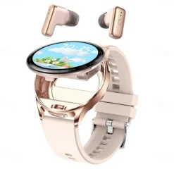 696 T97 Smart Watch 1.39 inch Smart Band Fitness Bracelet Bluetooth Pedometer Call Reminder Sleep Tracker Compatible with Android iOS Men Hands-Free Calls Message Reminder Watches with Earbuds IP 67