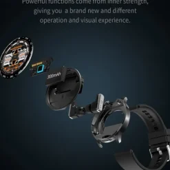 696 T97 Smart Watch 1.39 inch Smart Band Fitness Bracelet Bluetooth Pedometer Call Reminder Sleep Tracker Compatible with Android iOS Men Hands-Free Calls Message Reminder Watches with Earbuds IP 67