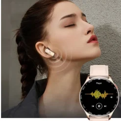 696 T97 Smart Watch 1.39 inch Smart Band Fitness Bracelet Bluetooth Pedometer Call Reminder Sleep Tracker Compatible with Android iOS Men Hands-Free Calls Message Reminder Watches with Earbuds IP 67