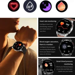 696 T97 Smart Watch 1.39 inch Smart Band Fitness Bracelet Bluetooth Pedometer Call Reminder Sleep Tracker Compatible with Android iOS Men Hands-Free Calls Message Reminder Watches with Earbuds IP 67