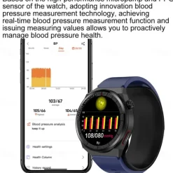 696 TK62 Smart Watch 1.42 inch Smartwatch Fitness Running Watch Bluetooth ECG+PPG Pedometer Call Reminder Compatible with Android iOS Women Men Hands-Free Calls Message Reminder IP 67 47mm Watch Case